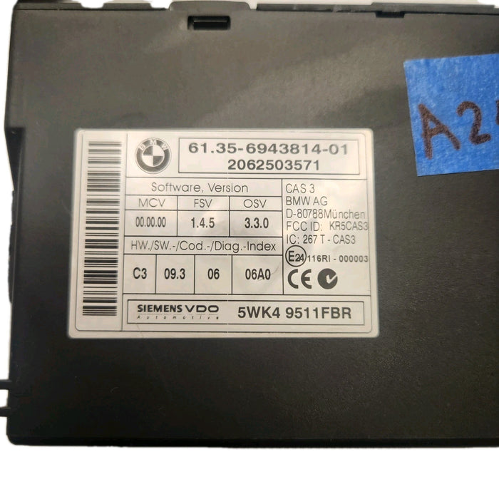BMW E90 328xi 328i  E60 525i THEFT IMMOBILIZER CAS 61356943814 943814