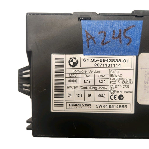 07-13 BMW Mini Cooper Theft Immobilizer CAS 3 Module 61356943838 6943838