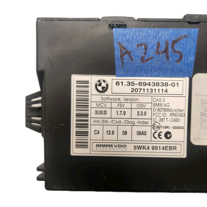 07-13 BMW Mini Cooper Theft Immobilizer CAS 3 Module 61356943838 6943838